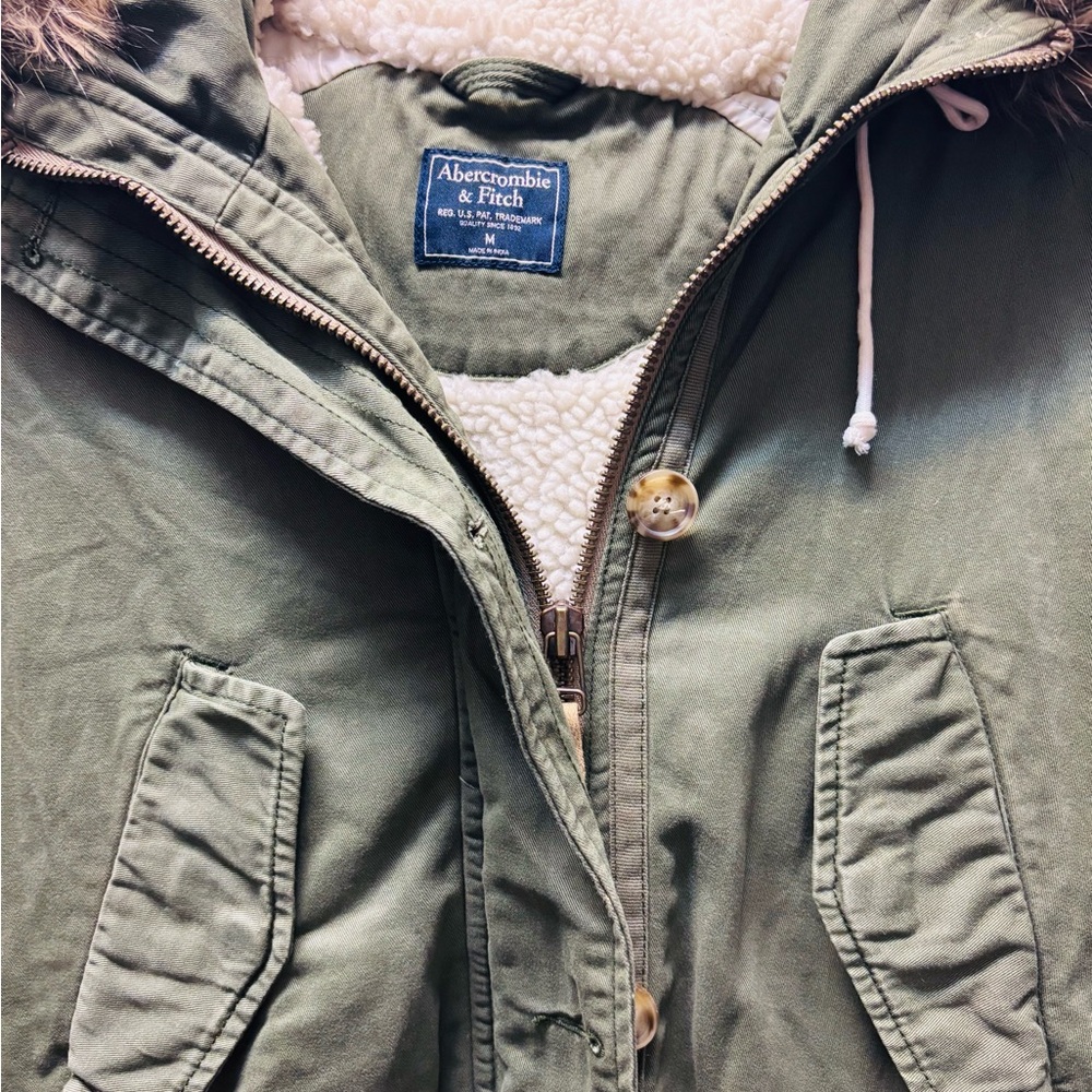 Abercrombie & Fitch Olive Hooded Jacket